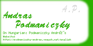 andras podmaniczky business card